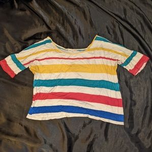 One Clothing | Colorful Striped Crop Top